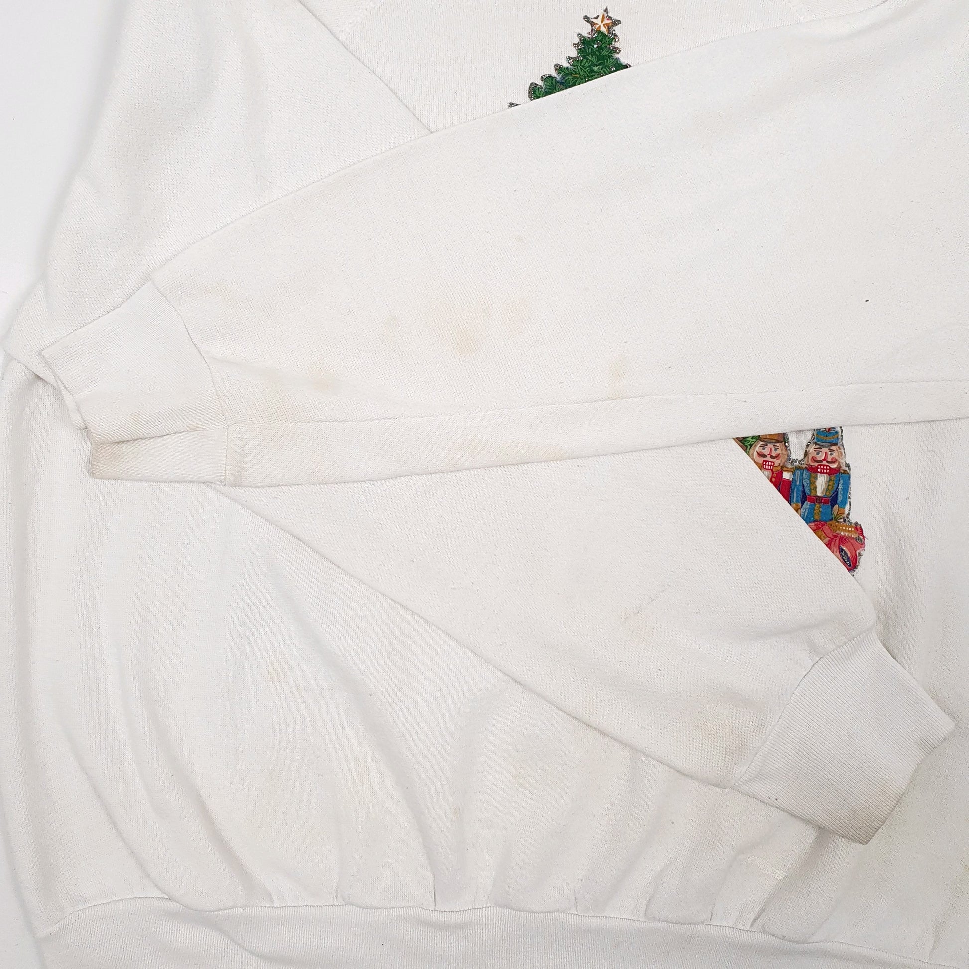 Mens White Tultex Vintage 90s Made In USA Crewneck Jumper