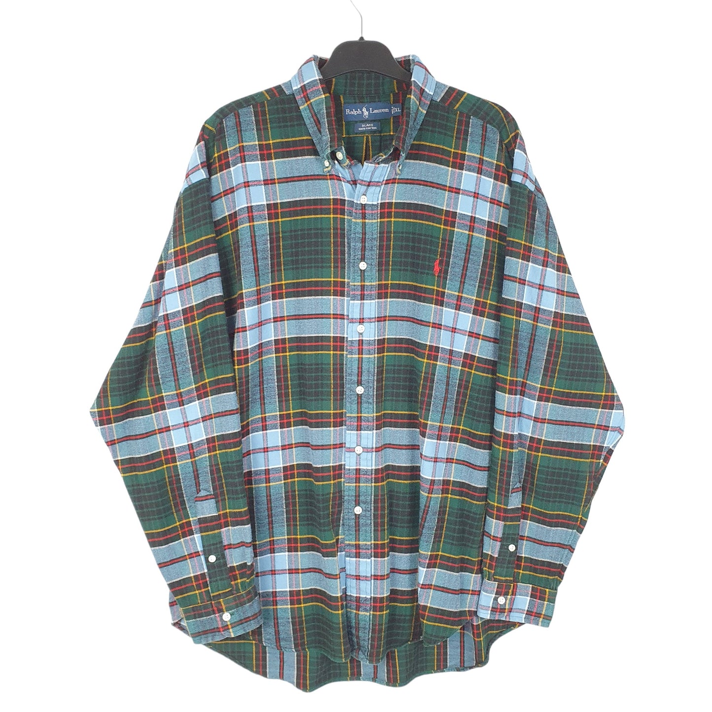 Mens Green Ralph Lauren Flannel Overshirt Shacket Long Sleeve Shirt