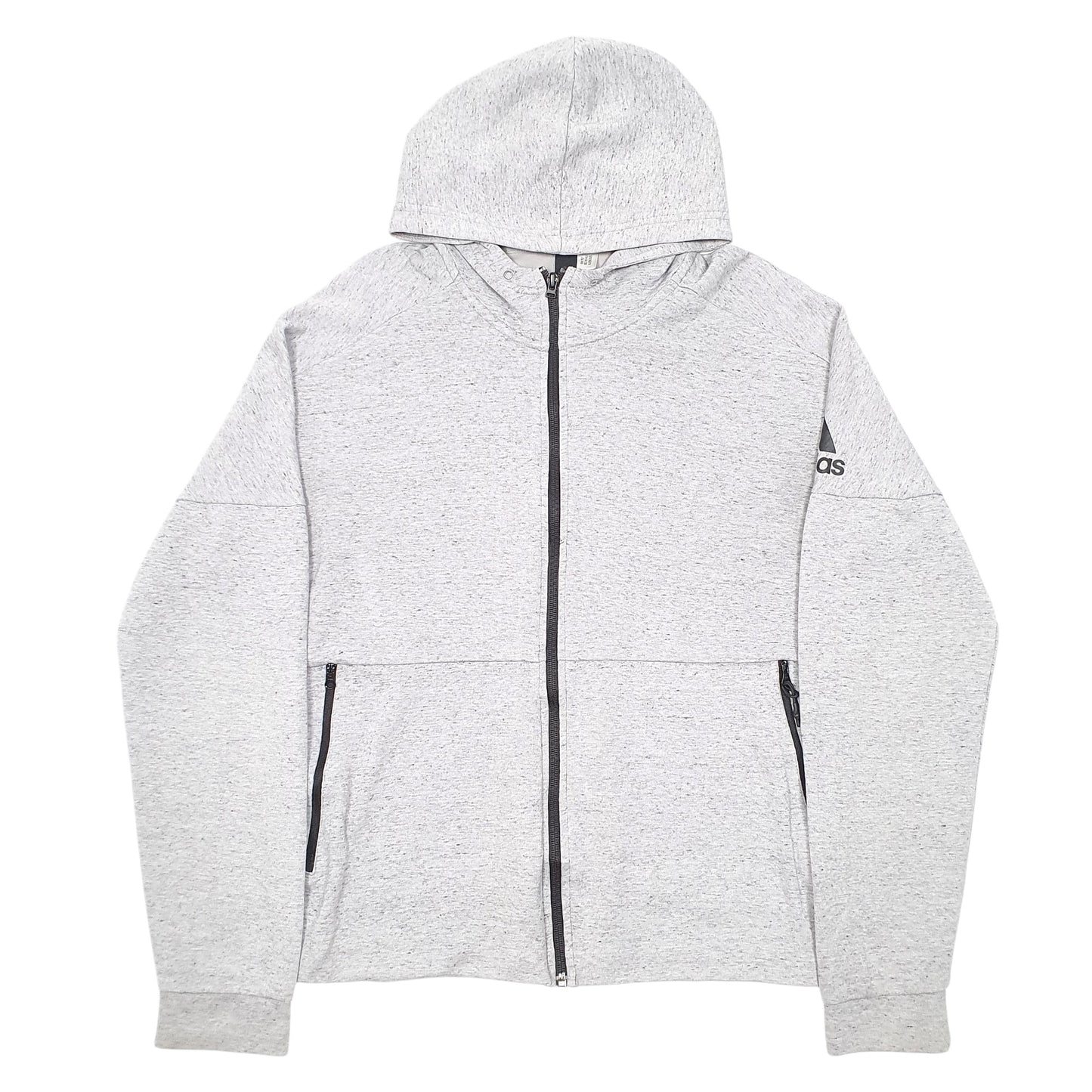 Mens Grey Adidas Hoodie Full Zip Jumper