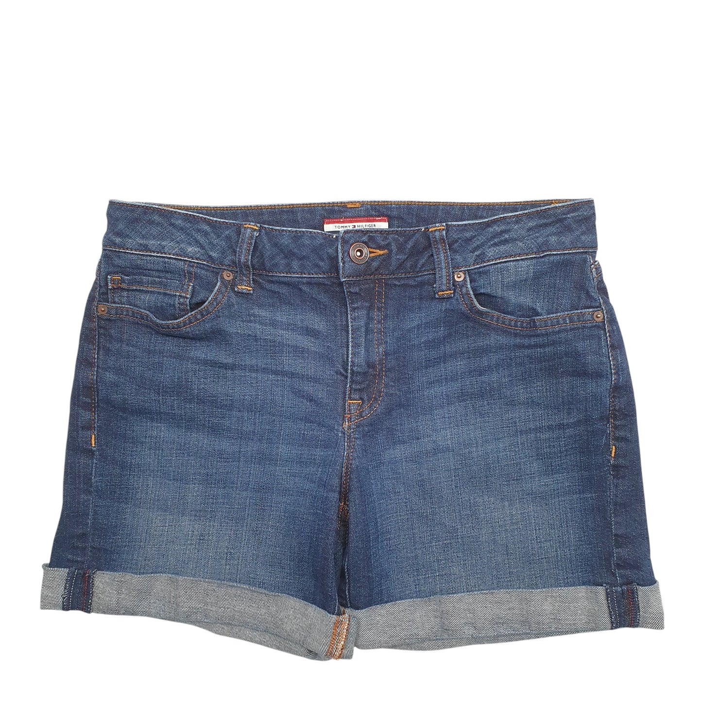 Womens Blue Tommy Hilfiger Stretch Fit Denim Shorts