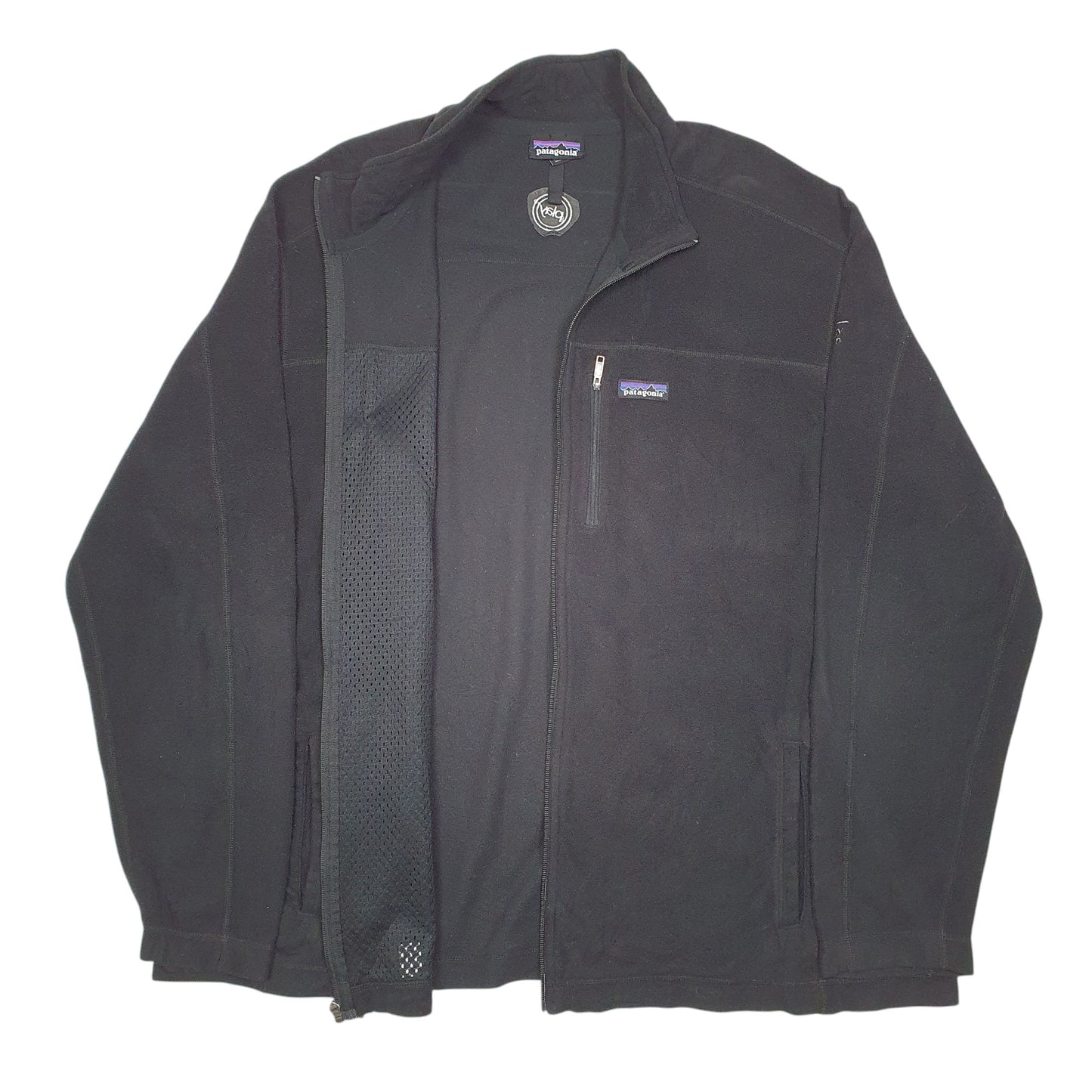 Mens Black Patagonia Micro D Outdoors University Recreation Play Full Zip Jumper