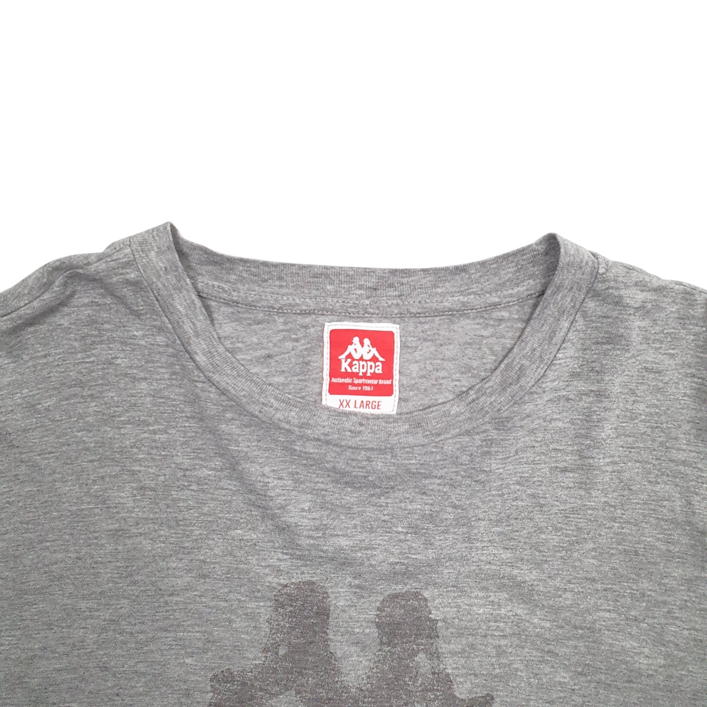 Mens Grey Kappa Spellout Short Sleeve T Shirt