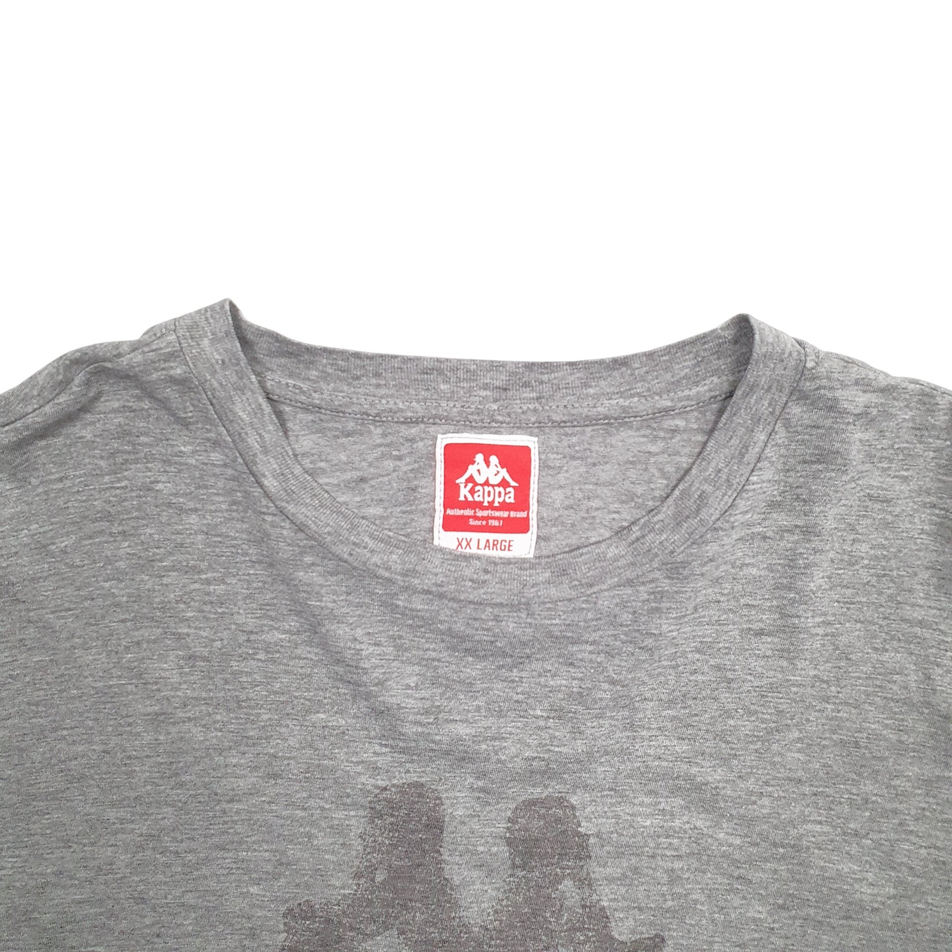 Mens Grey Kappa Spellout Short Sleeve T Shirt