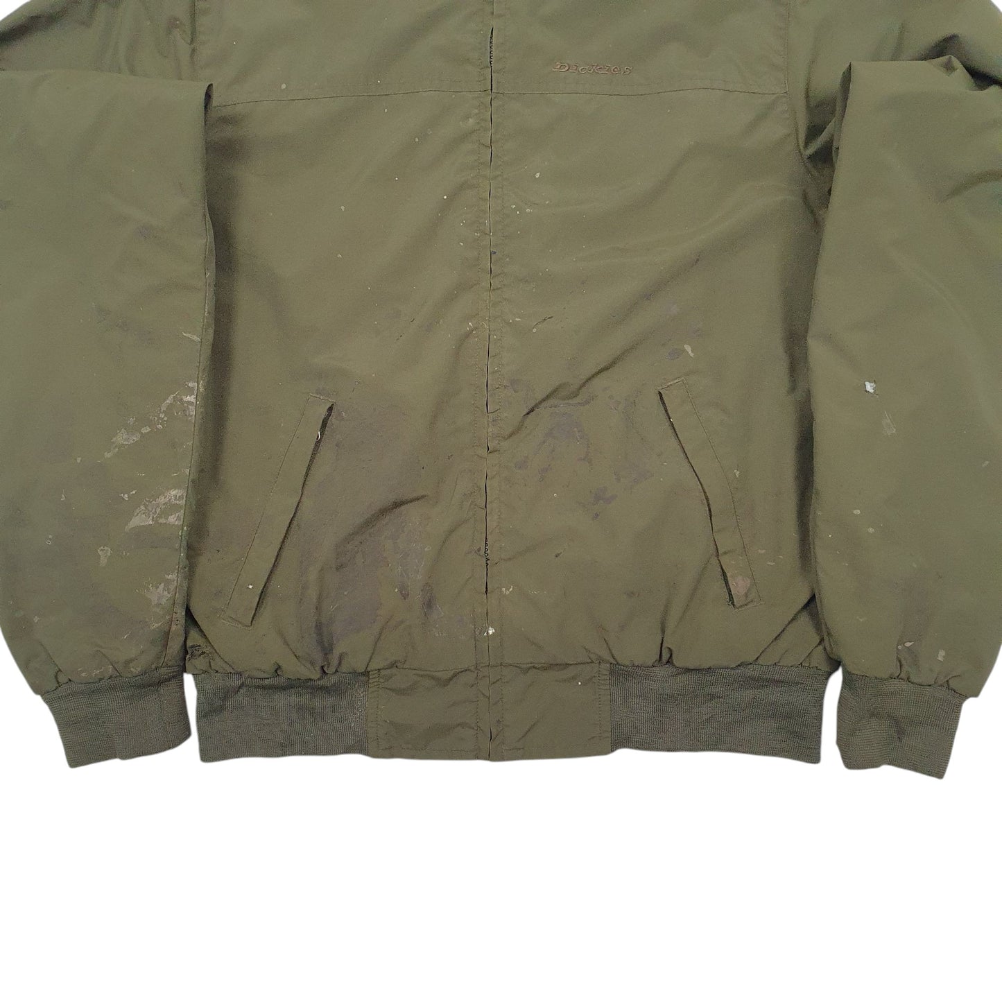 Mens Green Dickies Fleece Lined Full Zip Coat