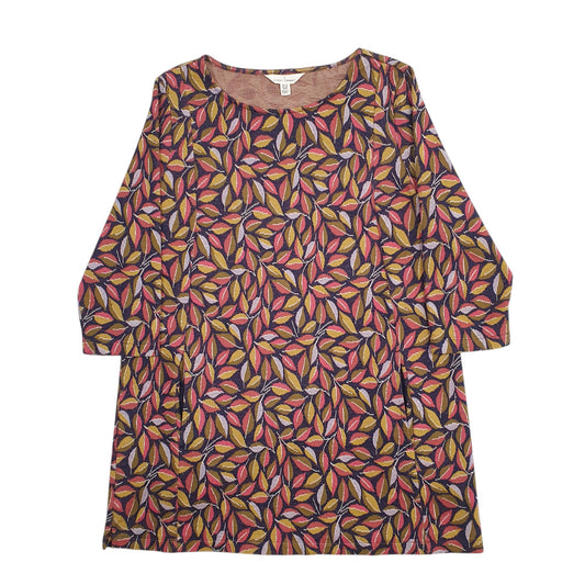 Womens Pink Seasalt Leaves Dress Blouse Long Sleeve T Shirt