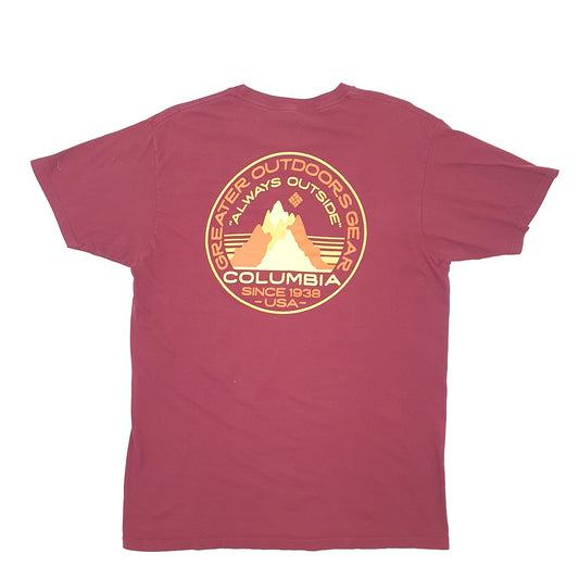 Mens Burgundy Columbia Sportswear  Short Sleeve T Shirt