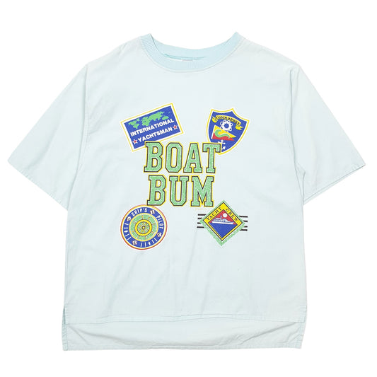 Mens Turquoise Breakaway Single Stitch Vintage 90s Boat Yachtsman Made In USA Short Sleeve T Shirt