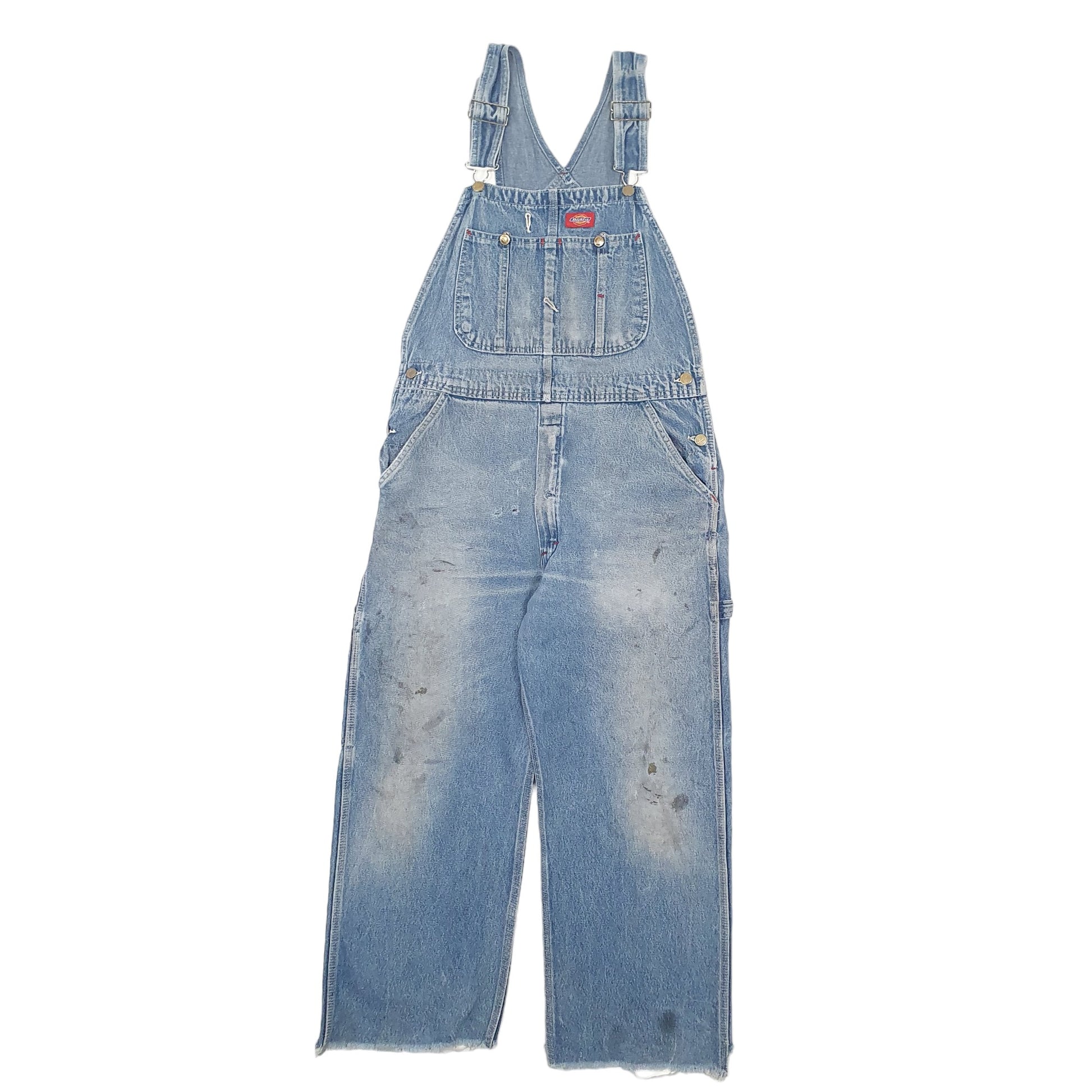 Mens Blue Dickies Denim Bib Overalls Dungaree Trousers