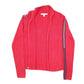 Womens Red Tommy Hilfiger Knit Ribbed Cardigan Top Full Zip Jumper