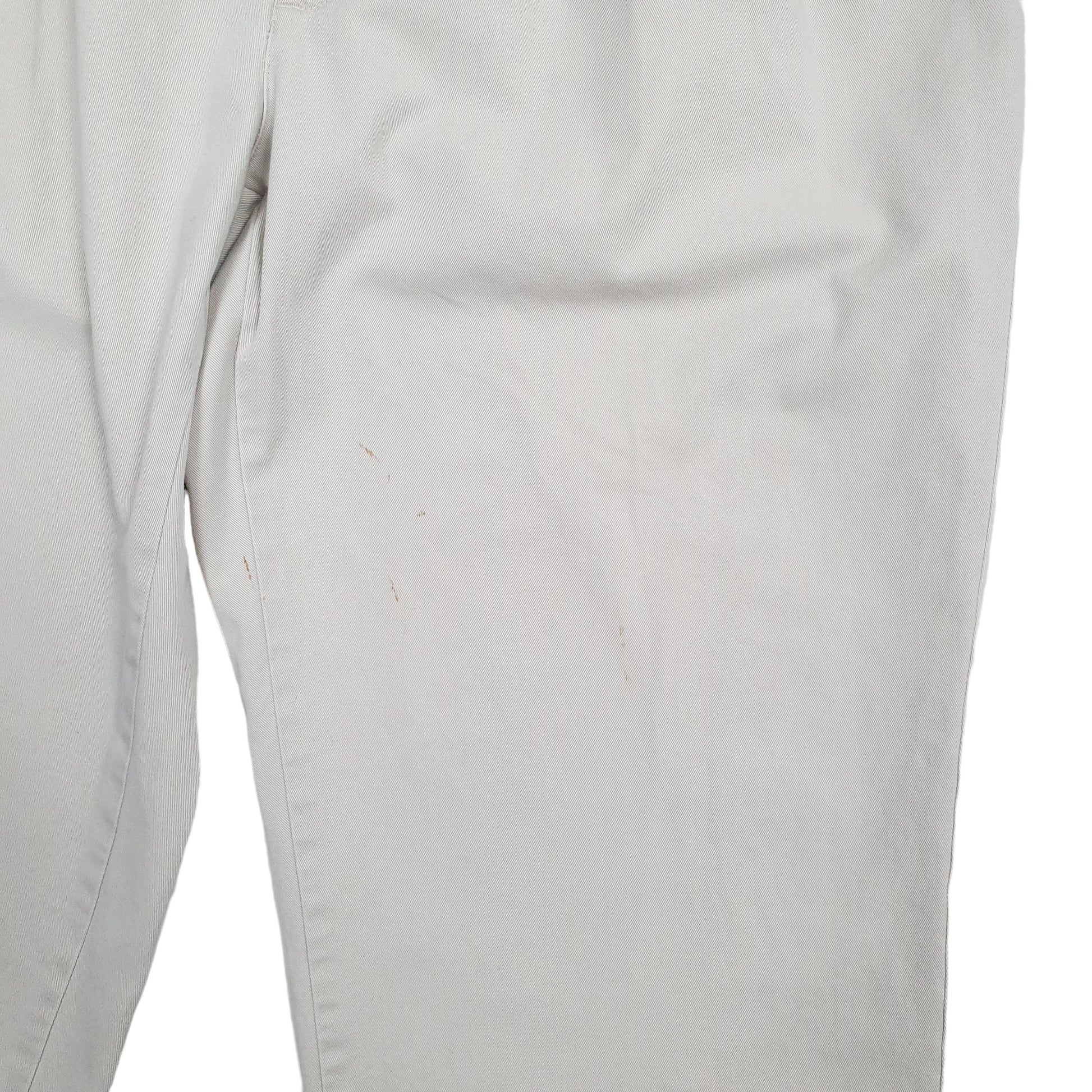 Mens Beige Polo Ralph Lauren Vintage 90s Hemmed Chino Trousers