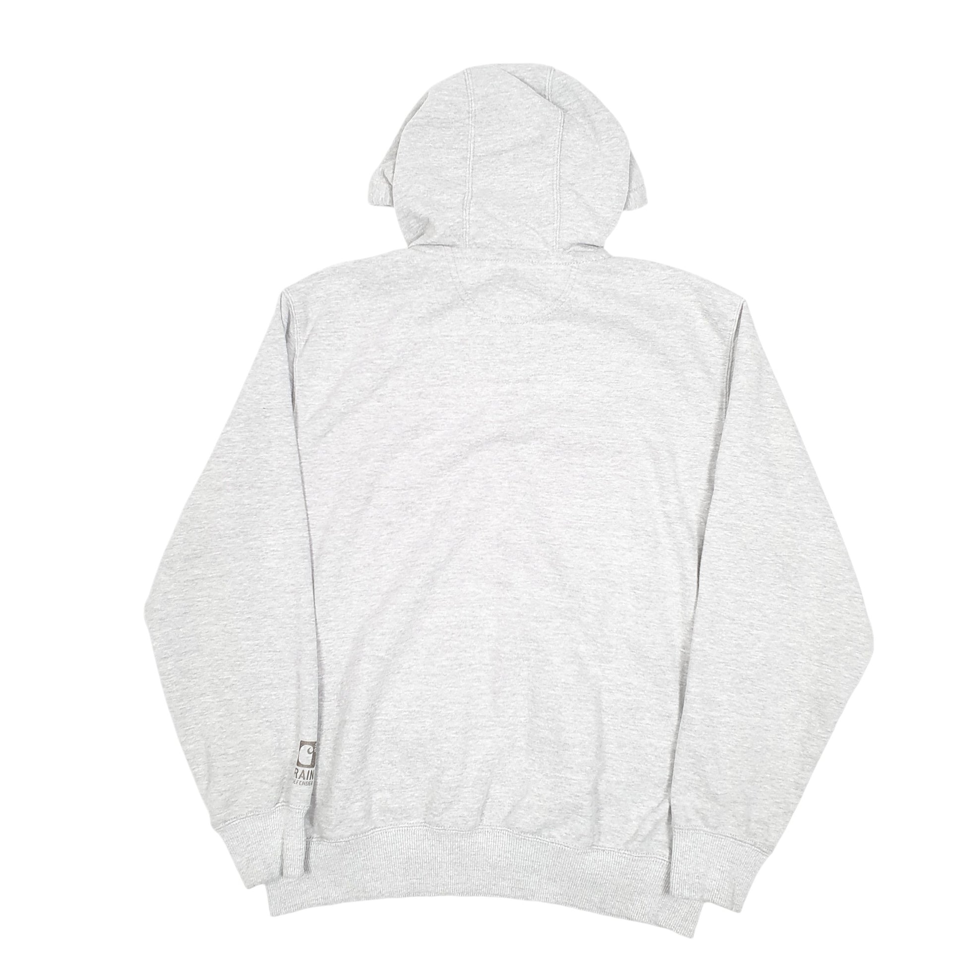 Mens Grey Carhartt Workwear Hoodie Van Tassell Roping Cattle USA Quarter Zip Jumper