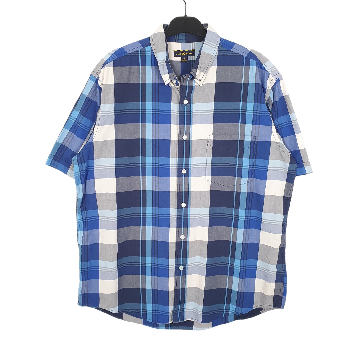 Mens Blue Club Room  Short Sleeve Shirt
