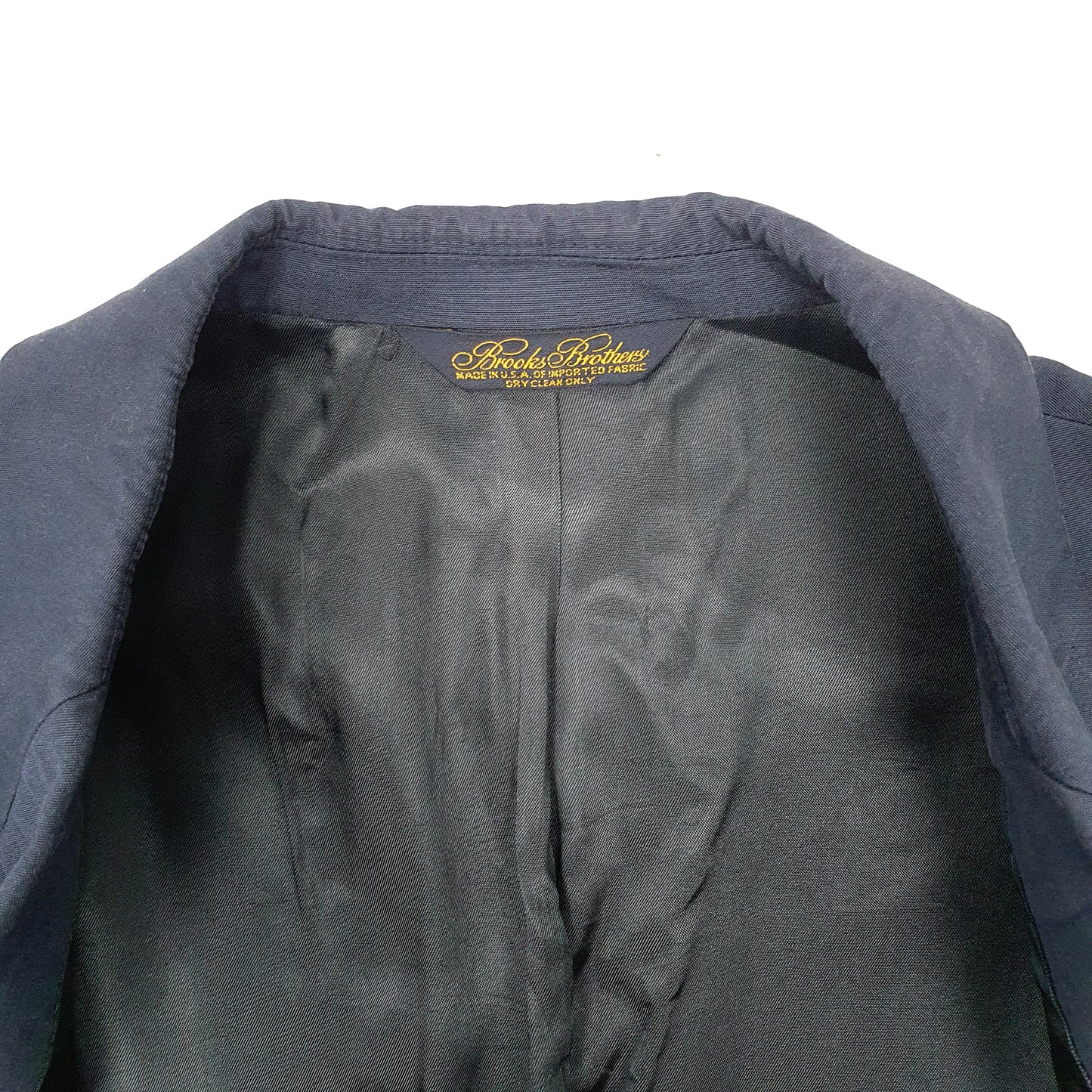 Mens Navy Brooks Brothers Made in USA Crewneck Coat