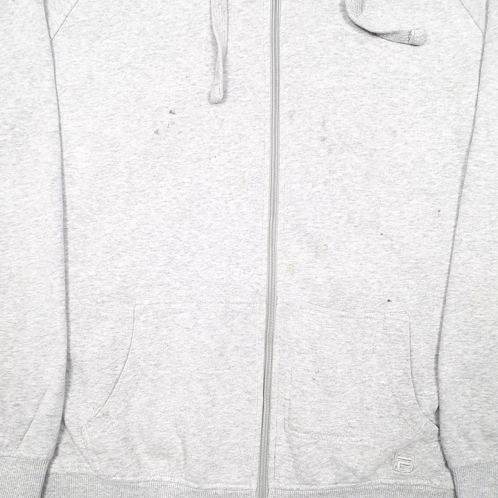 Mens Grey Fila Hoodie Full Zip Jumper