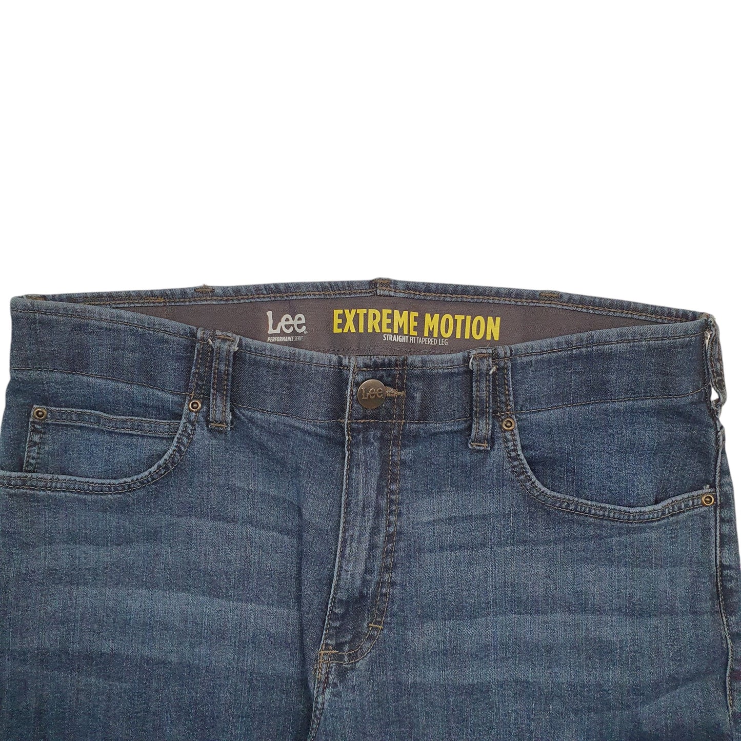 Mens Navy Lee Extreme Motion Straight JeansW36 L32