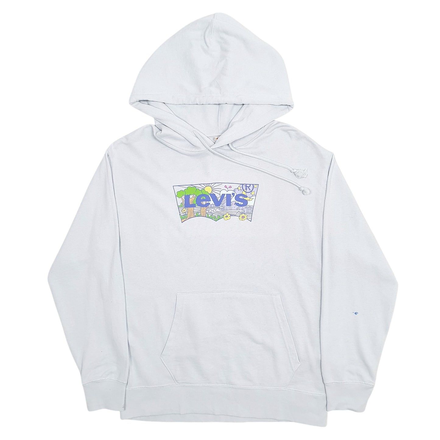 Mens Blue Levis Spellout Hoodie Jumper