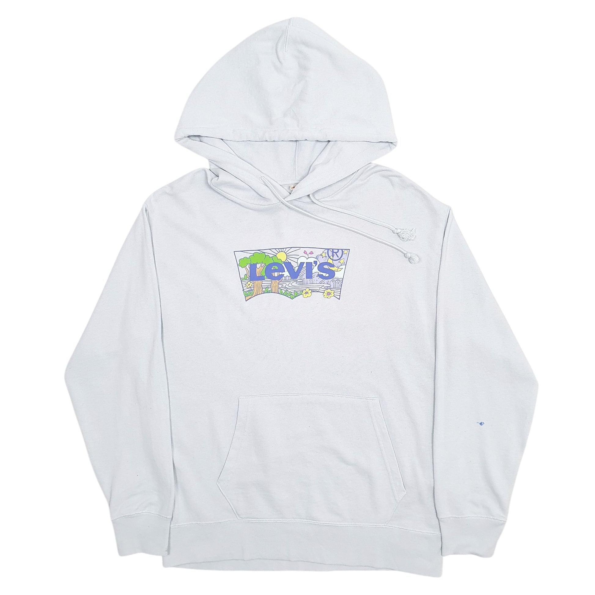 Mens Blue Levis Spellout Hoodie Jumper