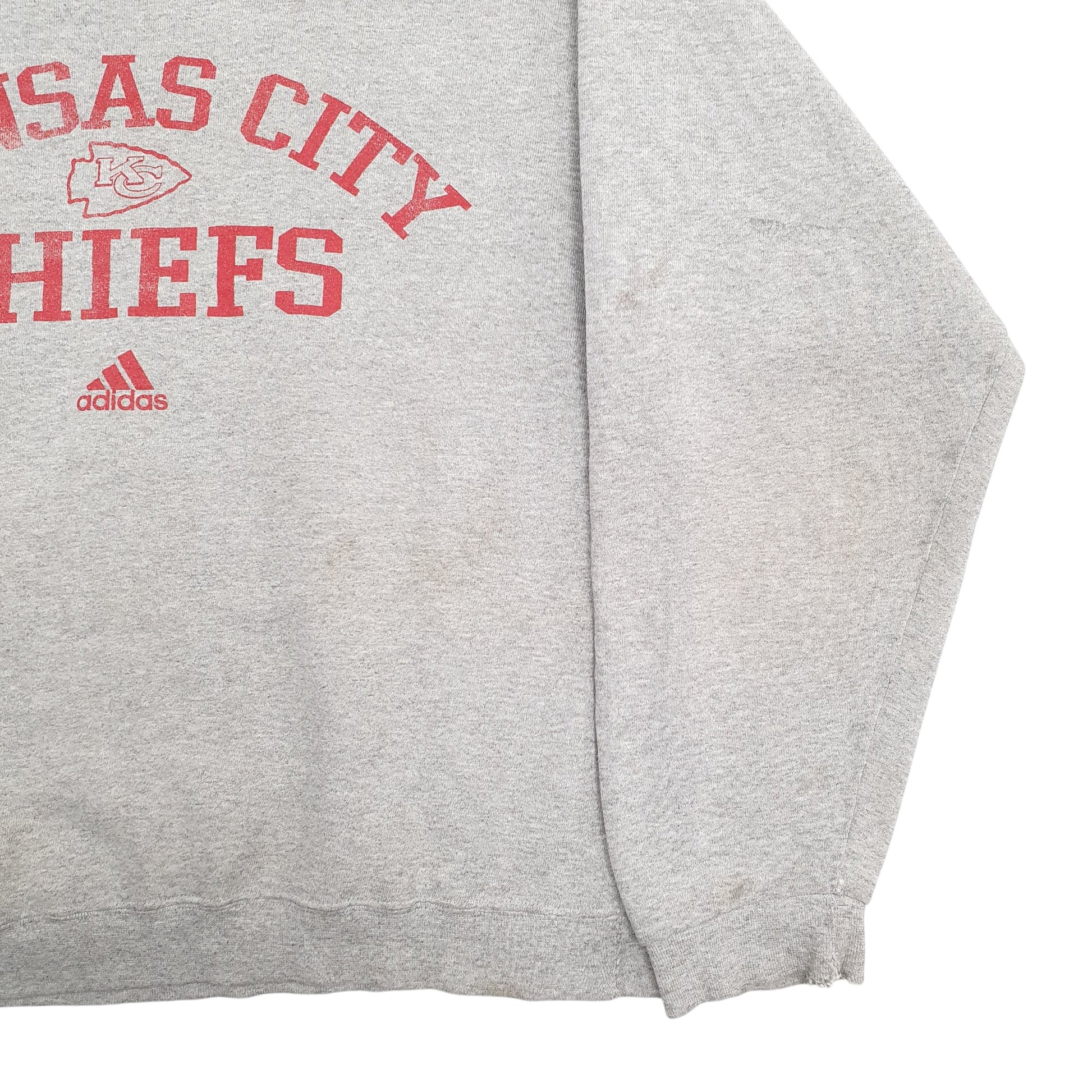 Mens Grey Adidas Kansas City Chiefs Football Crewneck Jumper