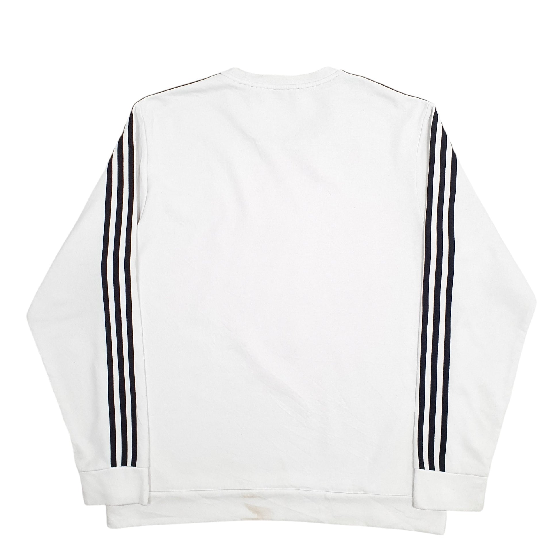 Mens White Adidas  Crewneck Jumper