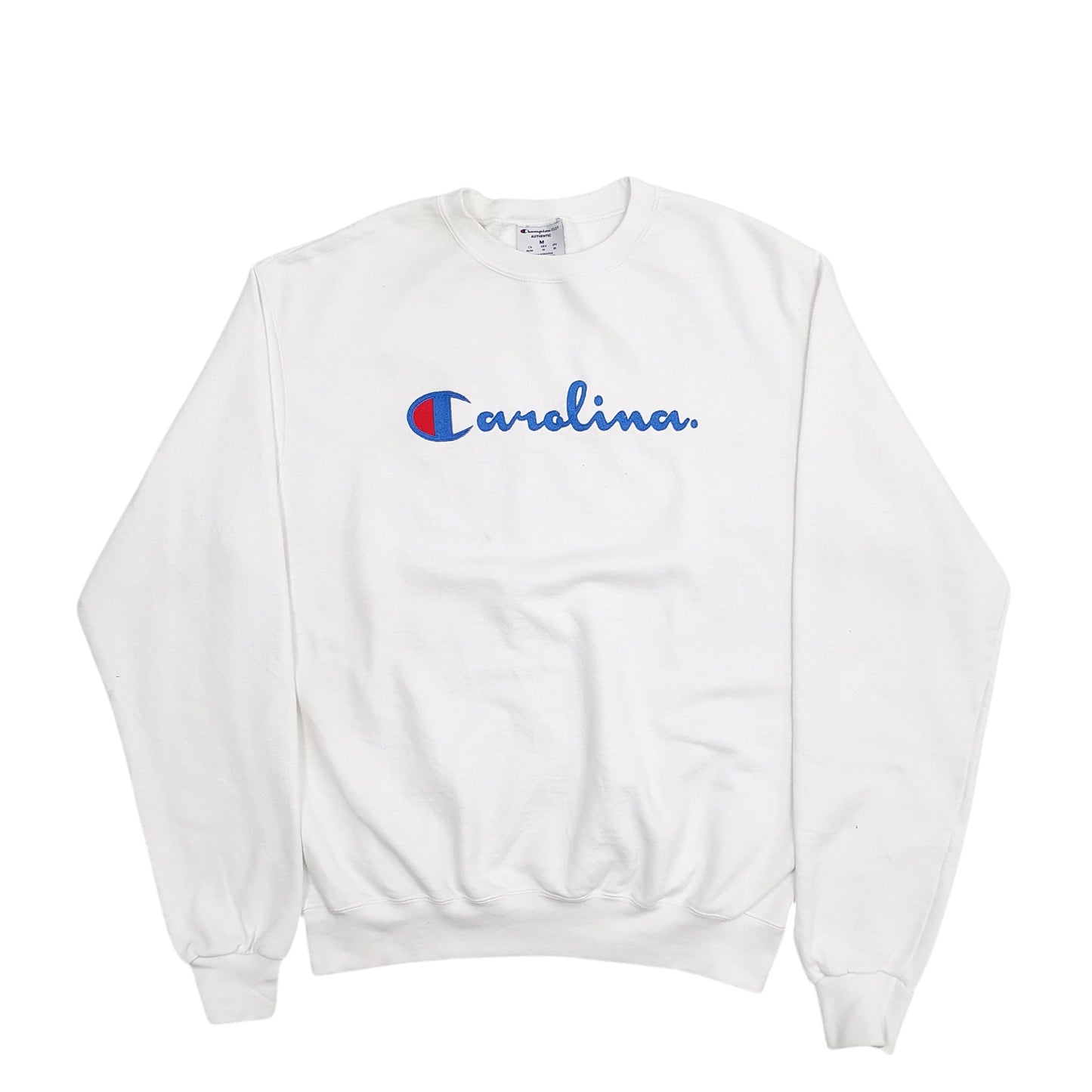 Mens White Champion Carlina Spellout Crewneck Jumper