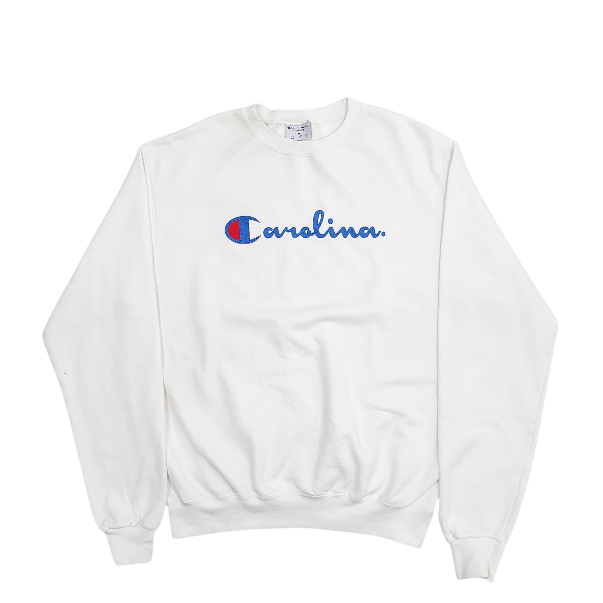 Mens White Champion Carlina Spellout Crewneck Jumper