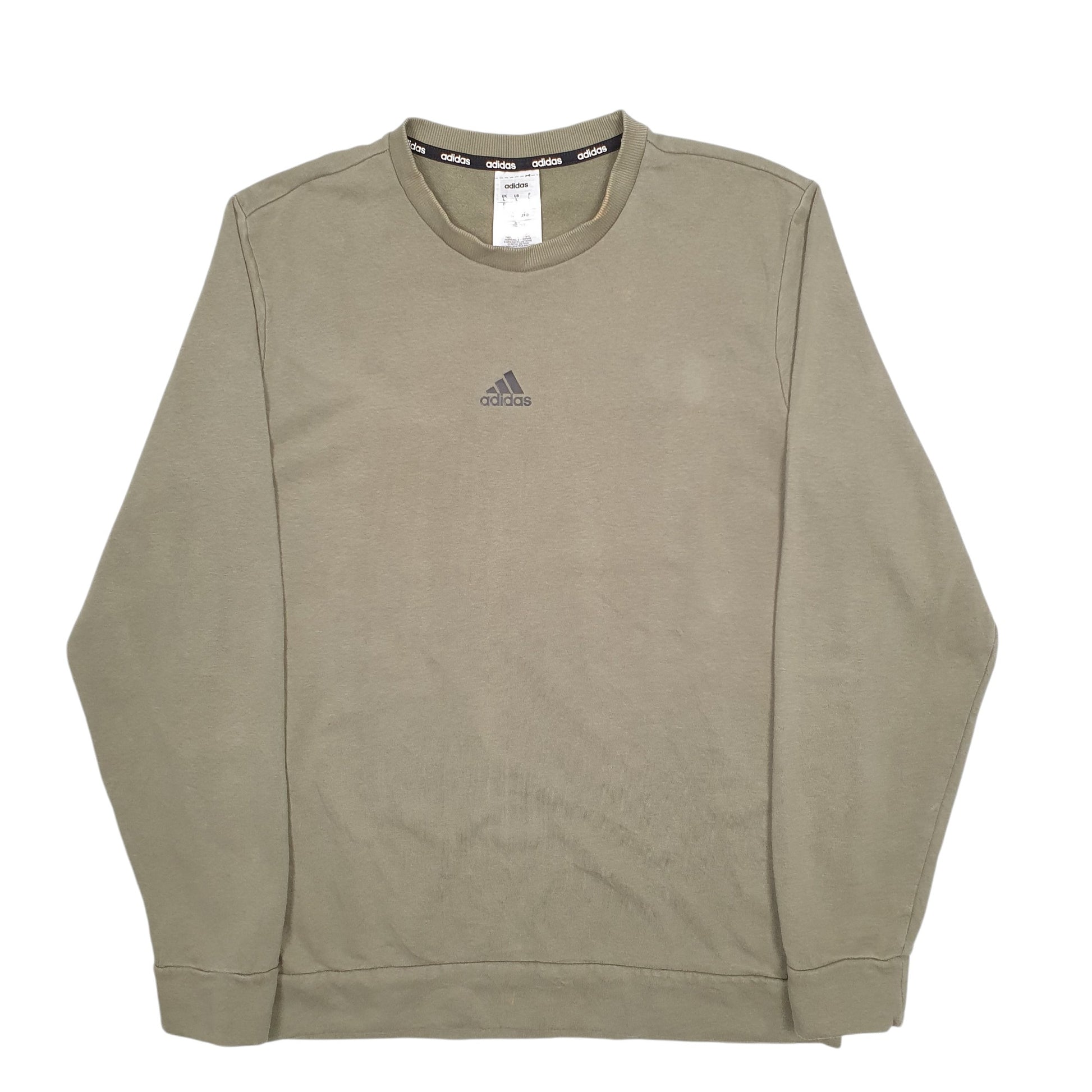 Mens Khaki Adidas  Crewneck Jumper