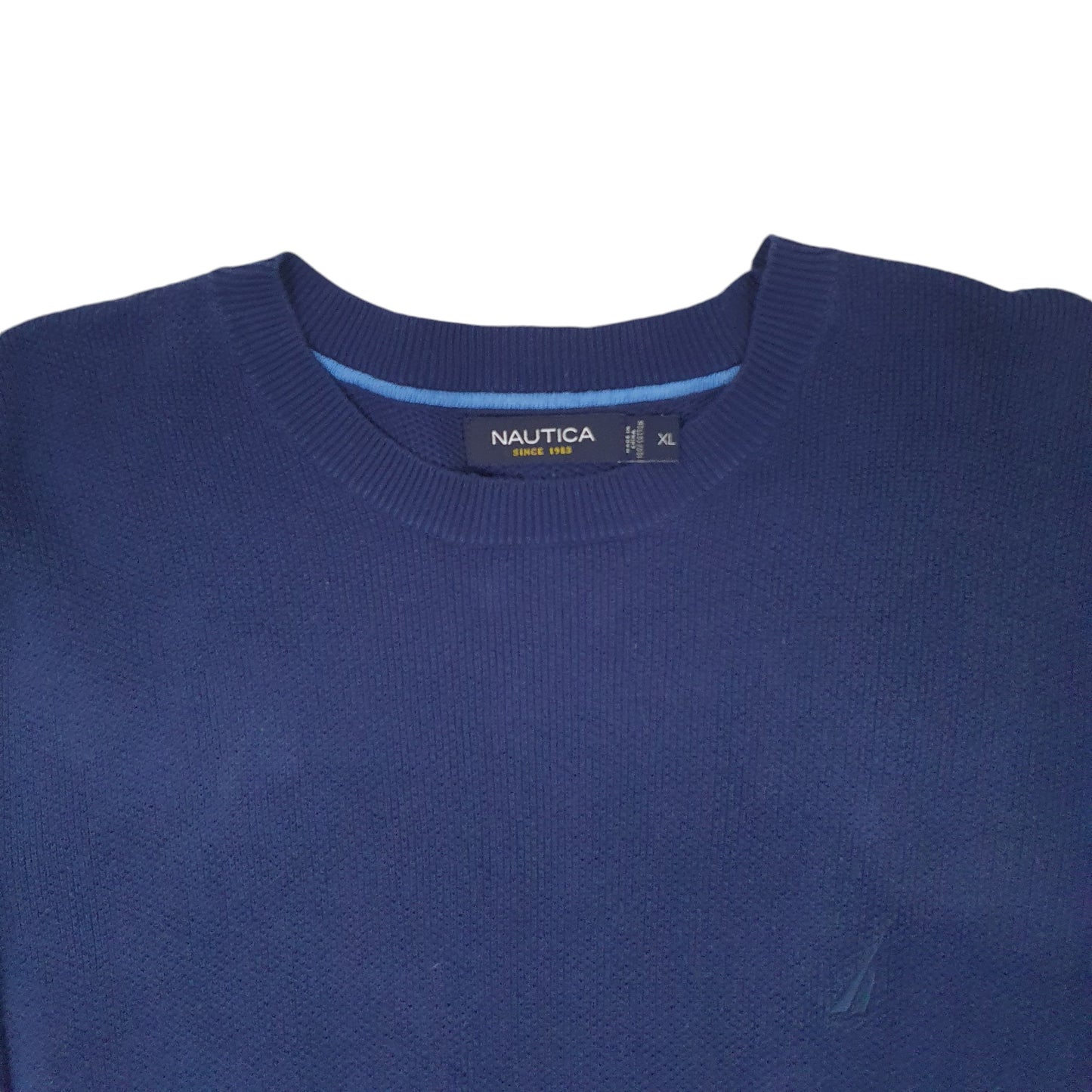 Mens Blue Nautica Knit Crewneck Jumper