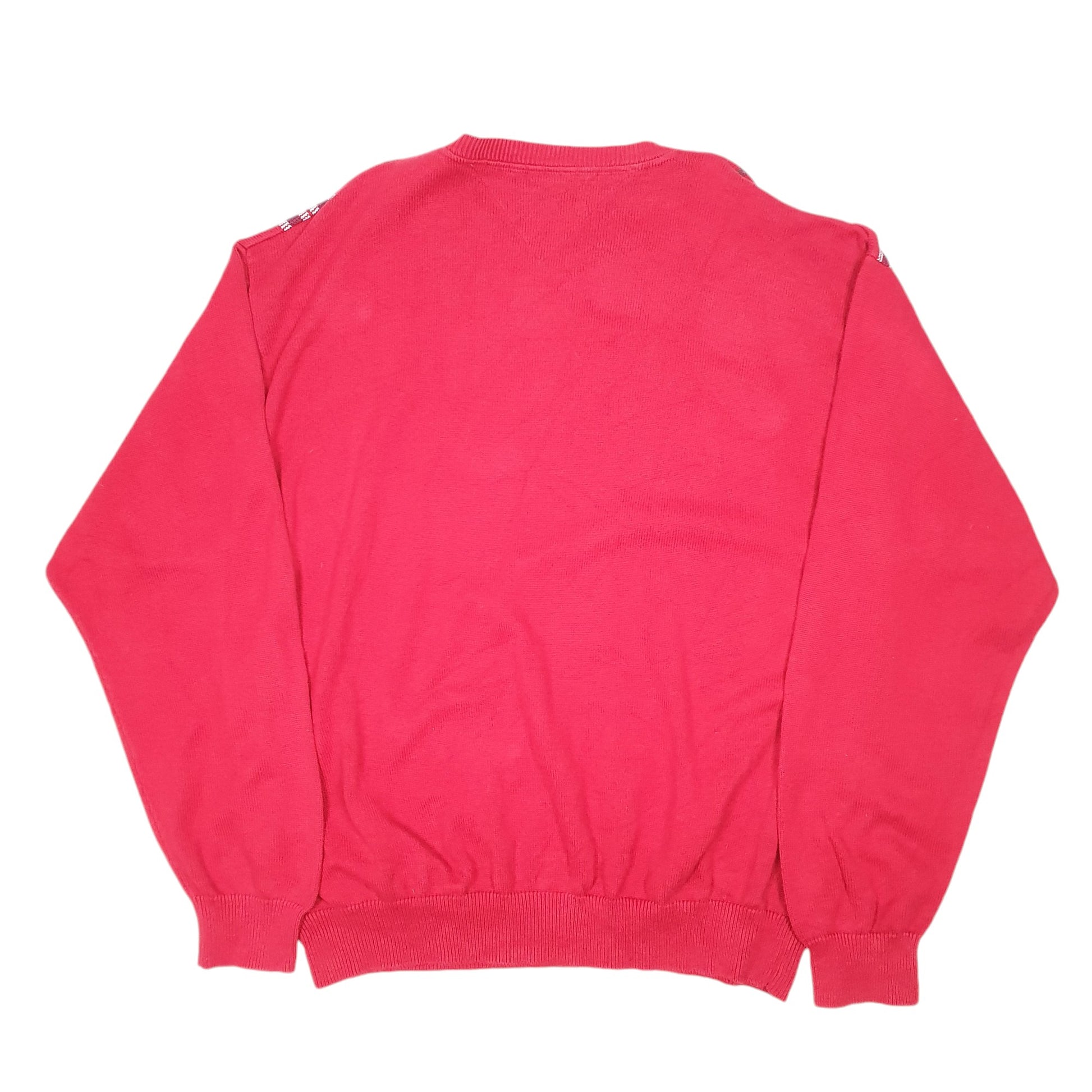 Mens Red Tommy Hilfiger Vintage Golf Sweater 2000s 2003 Crewneck Jumper