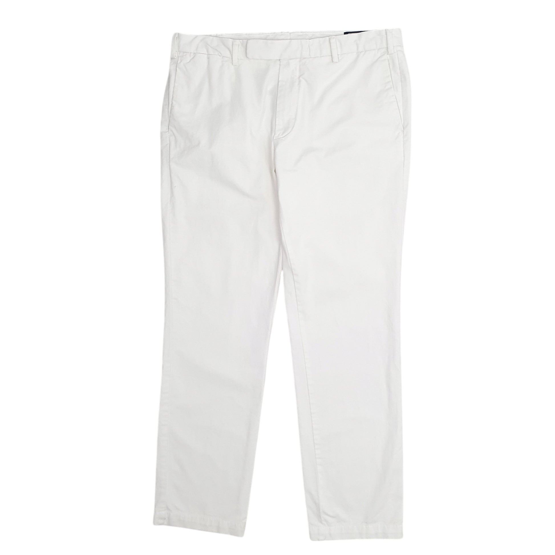 Mens White Polo Ralph Lauren Stretch Custom Fit Chino Trousers