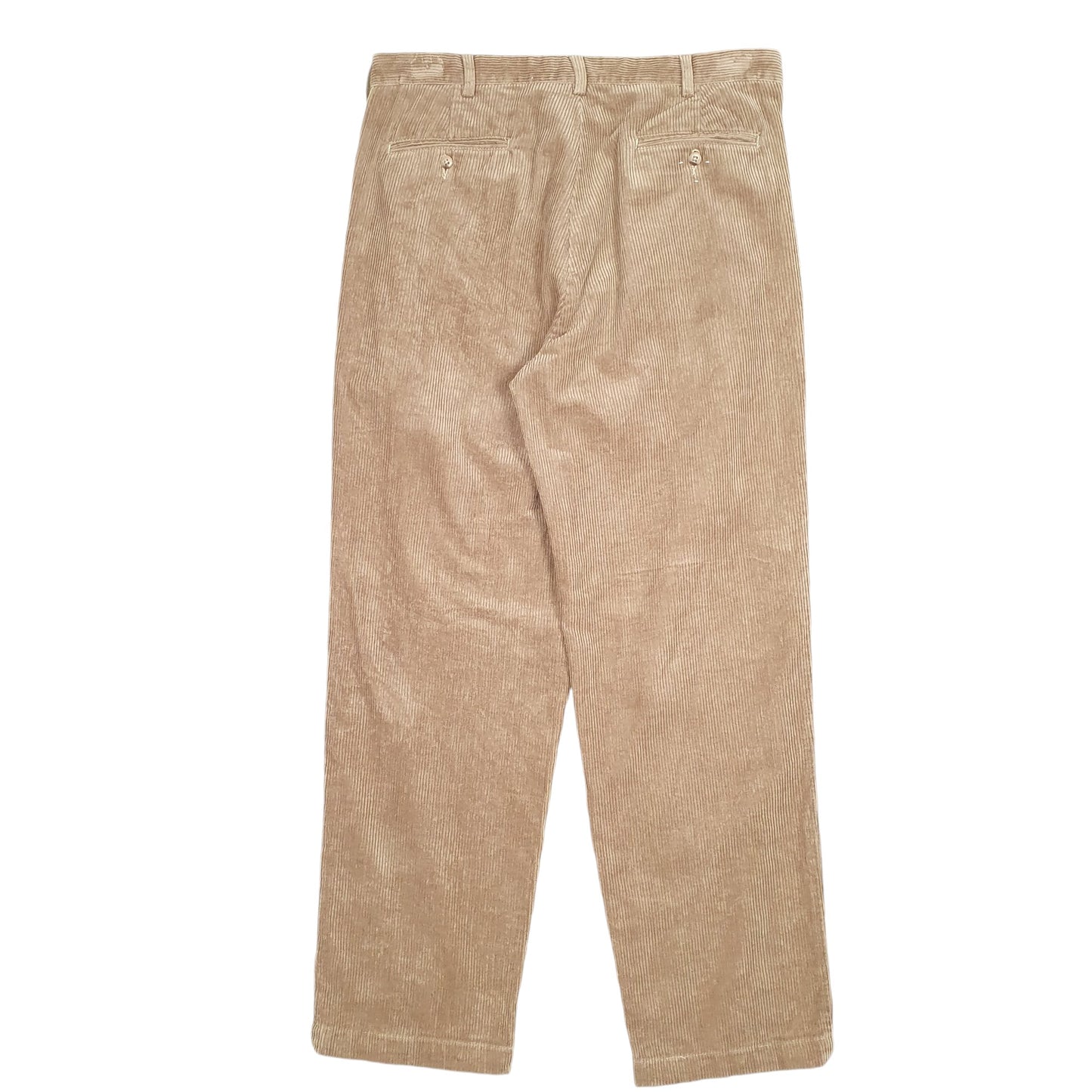 Mens Tan Polo Ralph Lauren Double Pleated Andrew Pant Corduroy Trousers