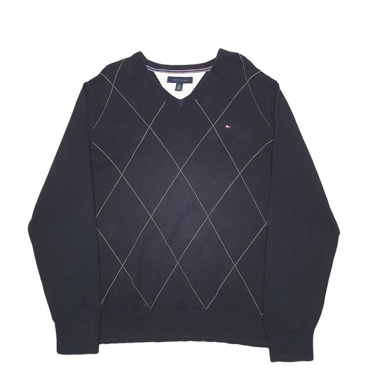 Mens Black Tommy Hilfiger Knit Crewneck Jumper