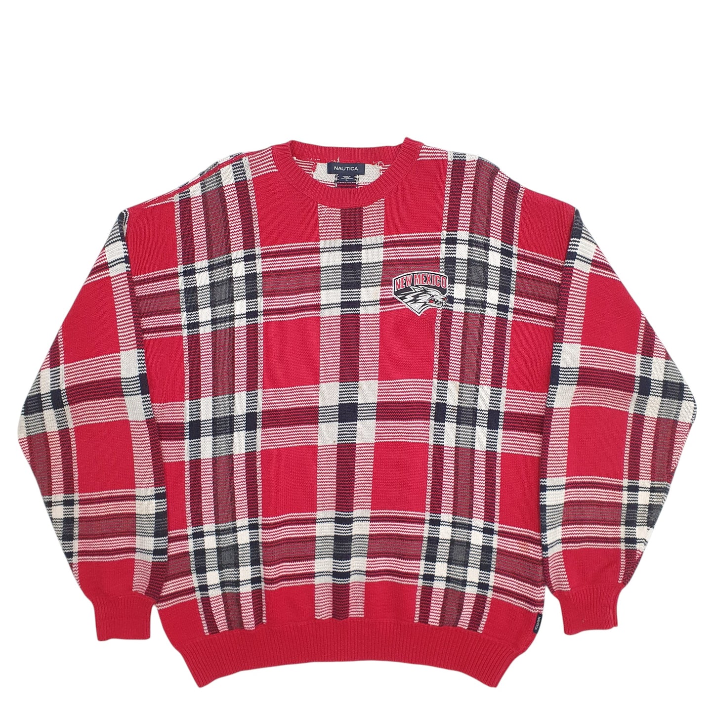 Mens Red Nautica Knit New Mexico Crewneck Jumper