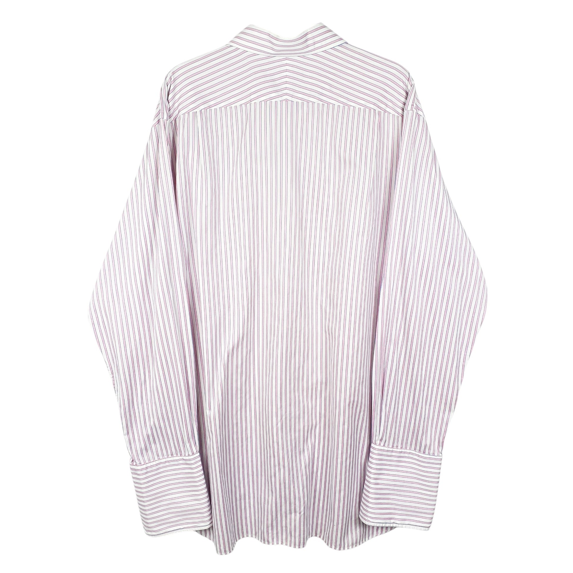 Mens White Pink Jermyn Street London Long Sleeve Shirt