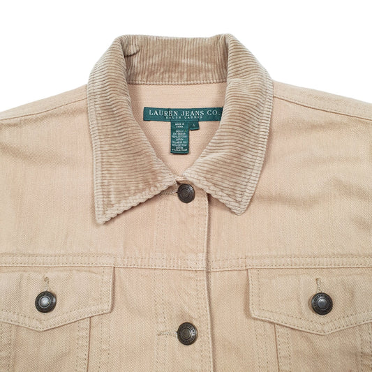 Womens Beige Lauren Ralph Lauren Type 3 Trucker V Neck Coat