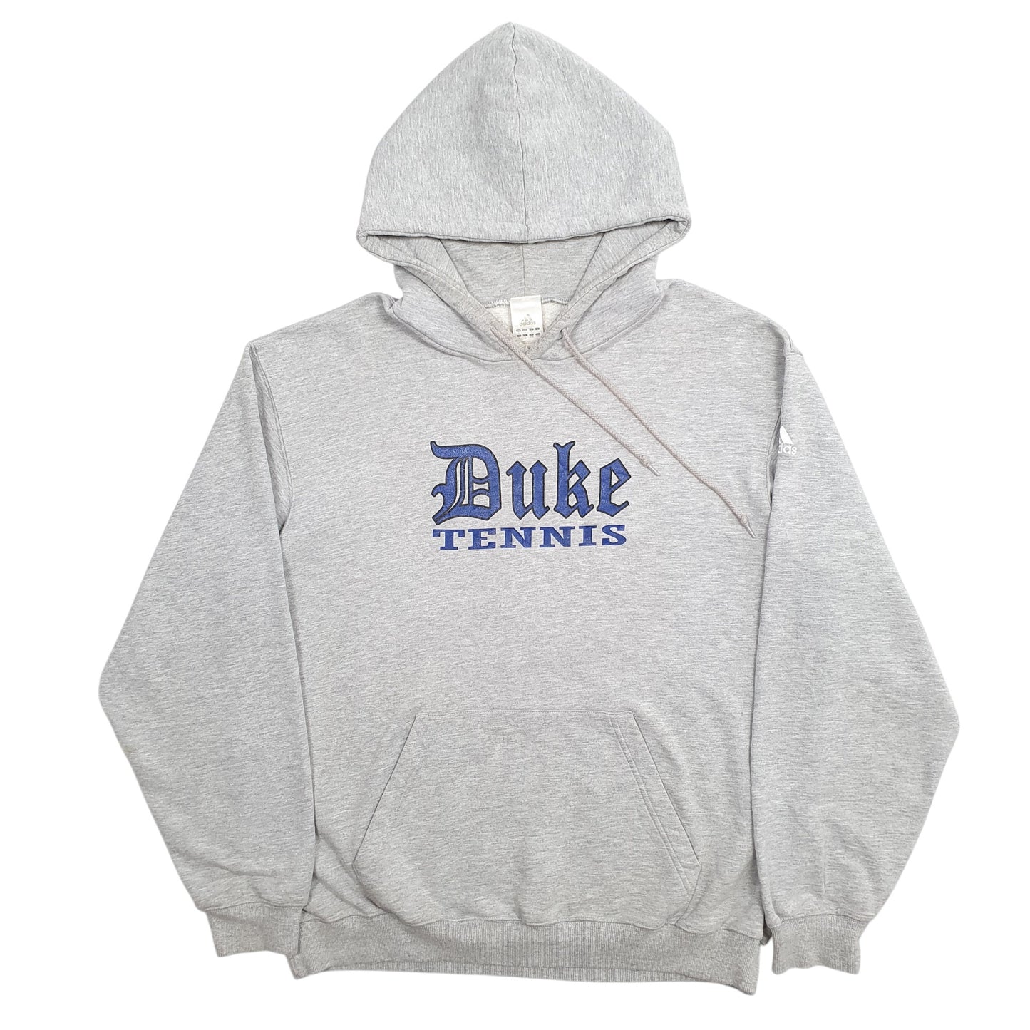 Mens Grey Adidas Duke Tennis Spellout Hoodie Jumper
