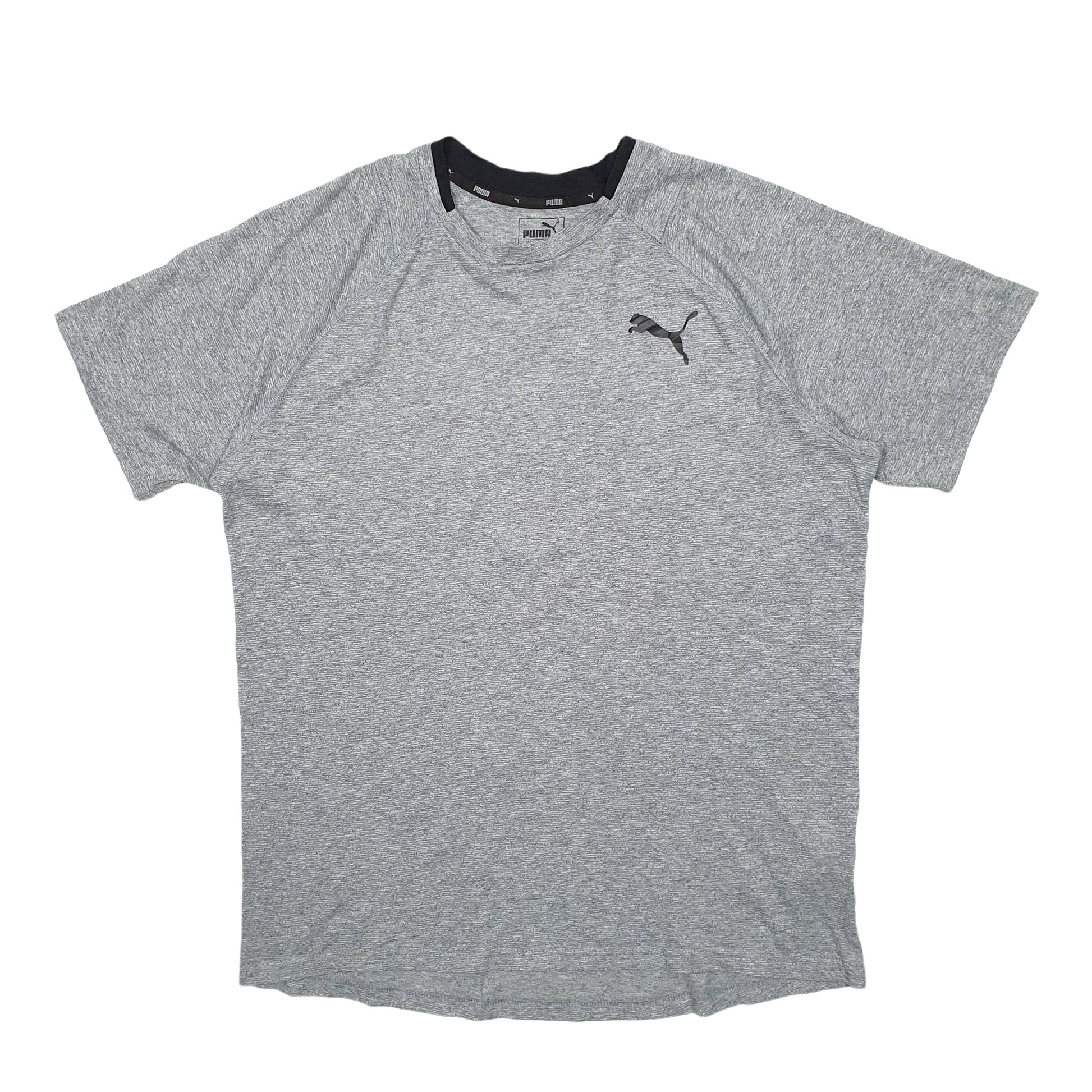 Mens Grey Puma Backprint Short Sleeve T Shirt