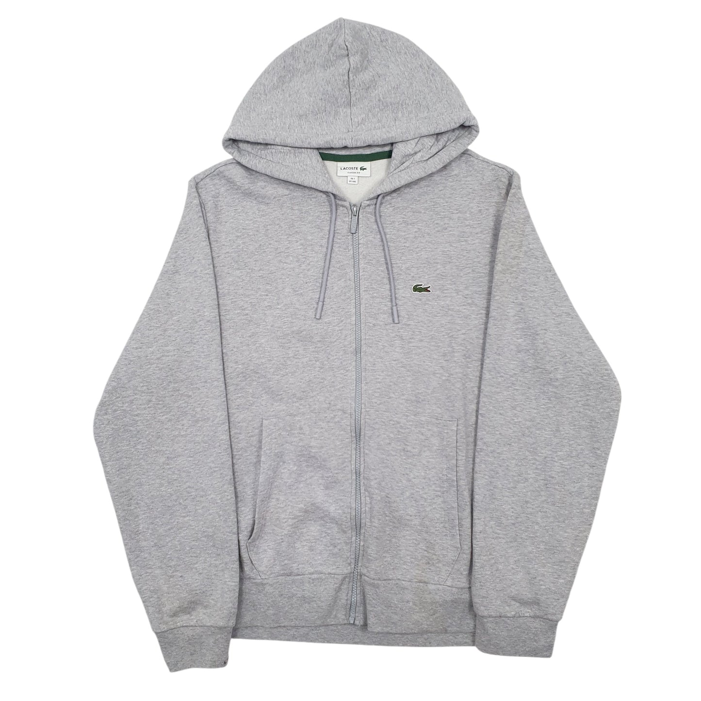 Mens Grey Lacoste Classic fit Full Zip Jumper