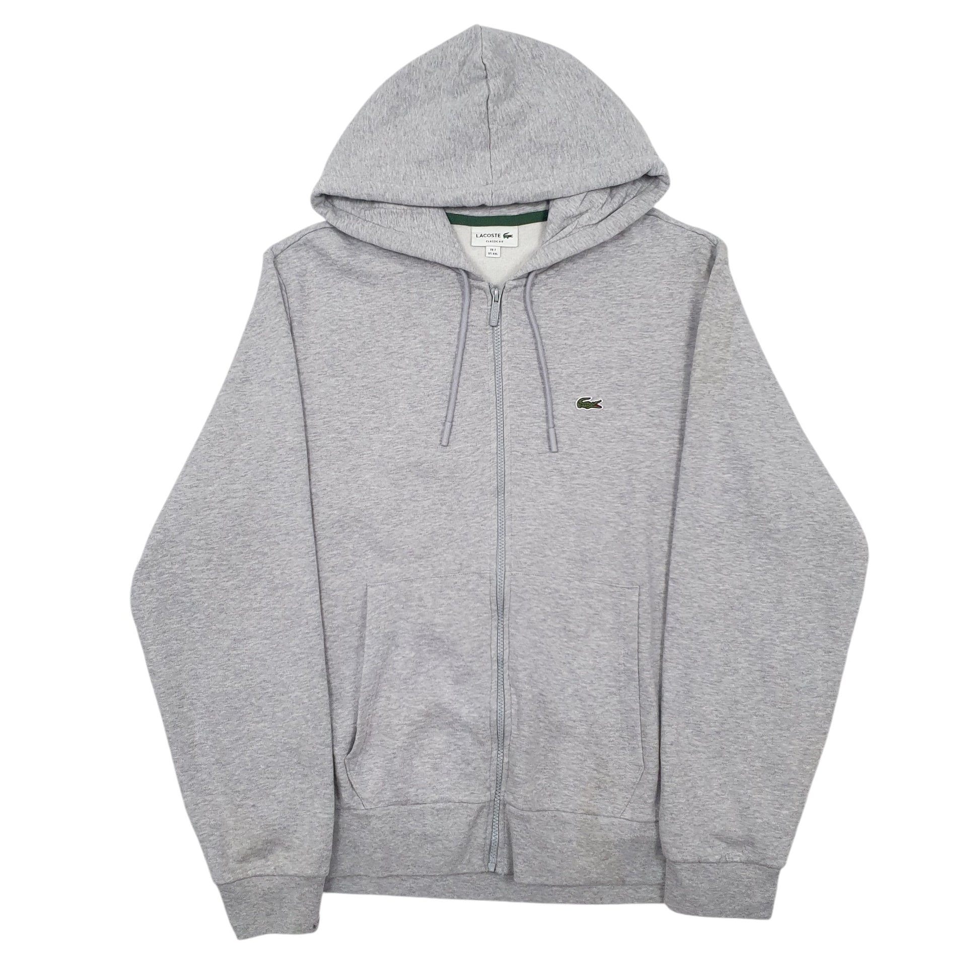Mens Grey Lacoste Classic fit Full Zip Jumper