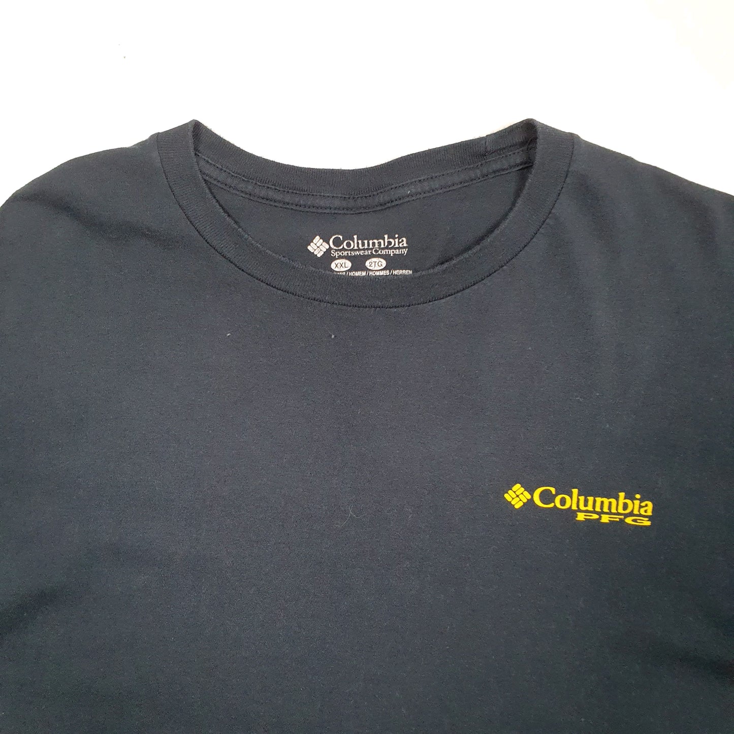 Mens Navy Columbia Sportswear PFG Fishing Short Sleeve T Shirt