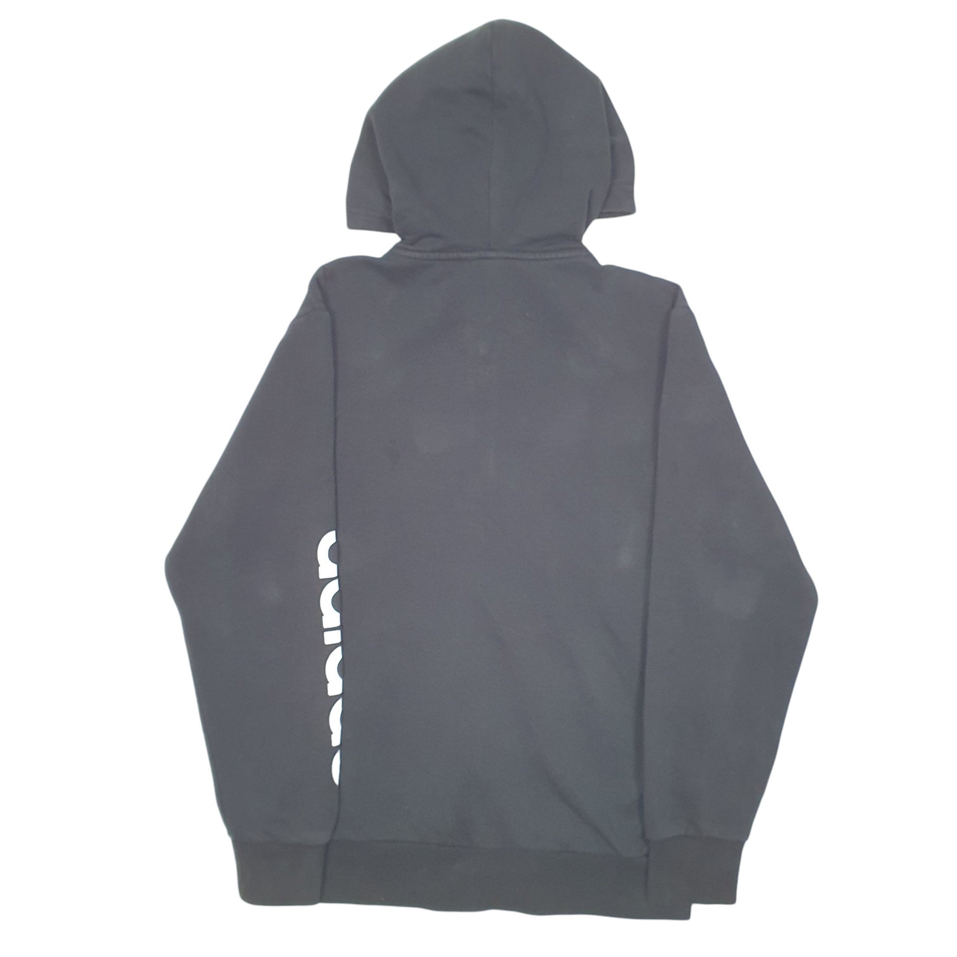 Mens Black Adidas Hoodie Sleeve Spellout Full Zip Jumper