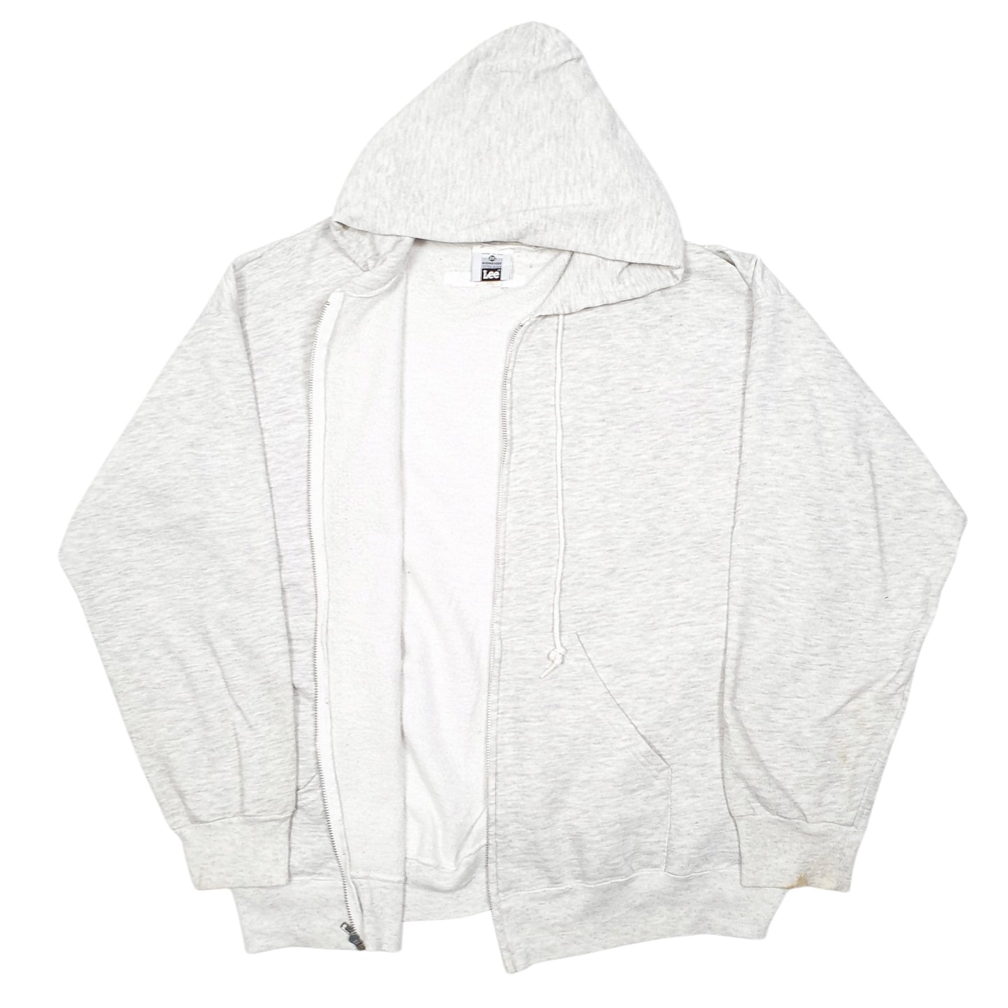 Womens Grey Lee Hoodie Vintage Made In USA Full Zip Jumper