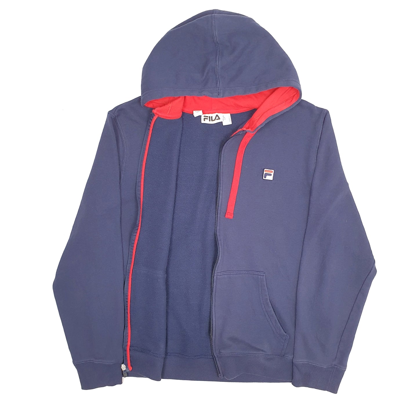 Mens Navy Fila Hoodie Full Zip Jumper
