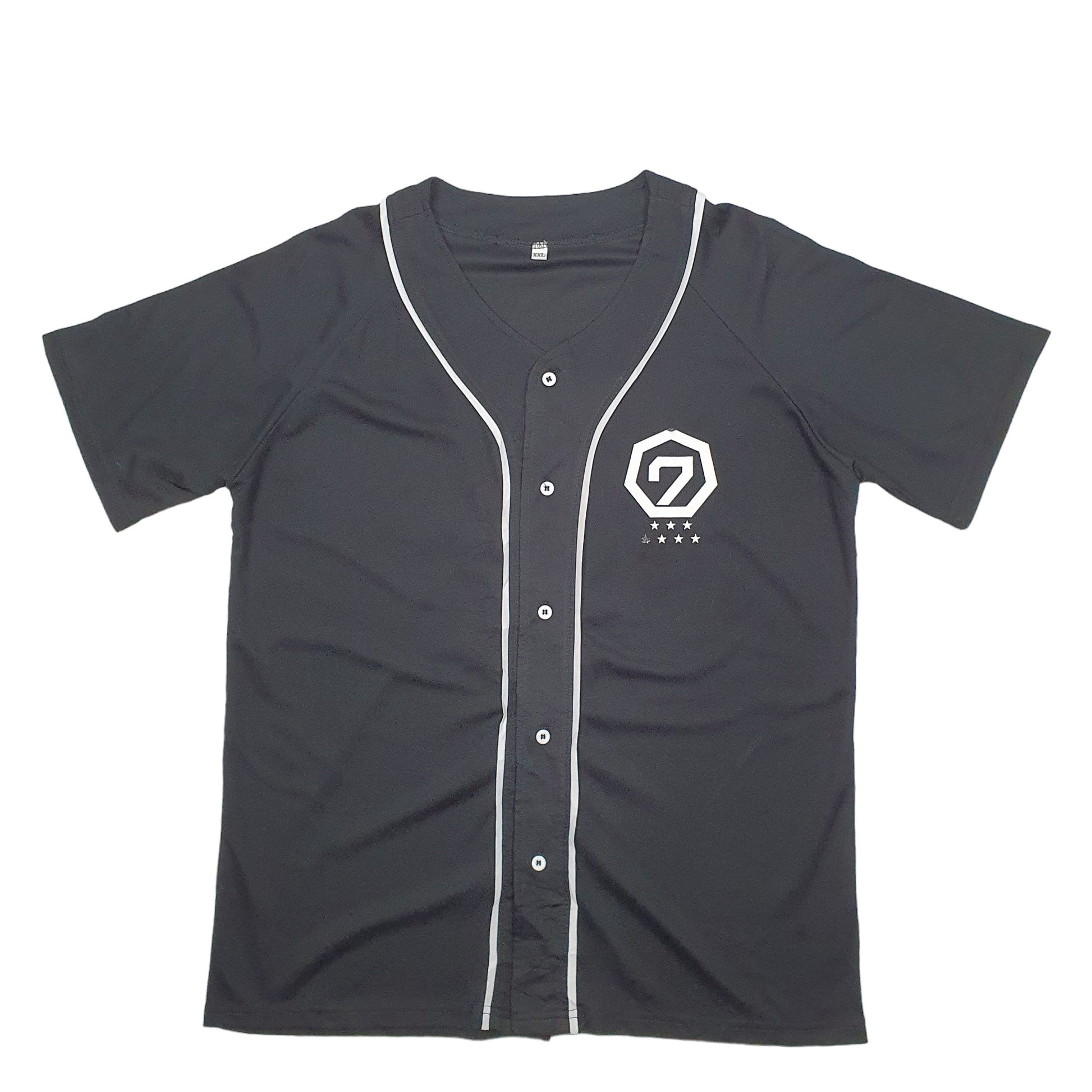 Mens Black Non Branded Baseball Jersey Short Sleeve T Shirt