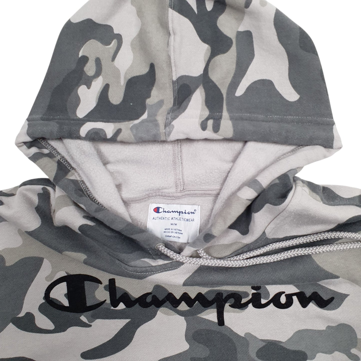 Mens Grey Champion Camouflage Hoodie Jumper