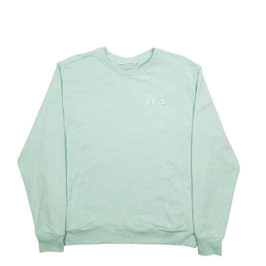 Womens Green Fila  Crewneck Jumper