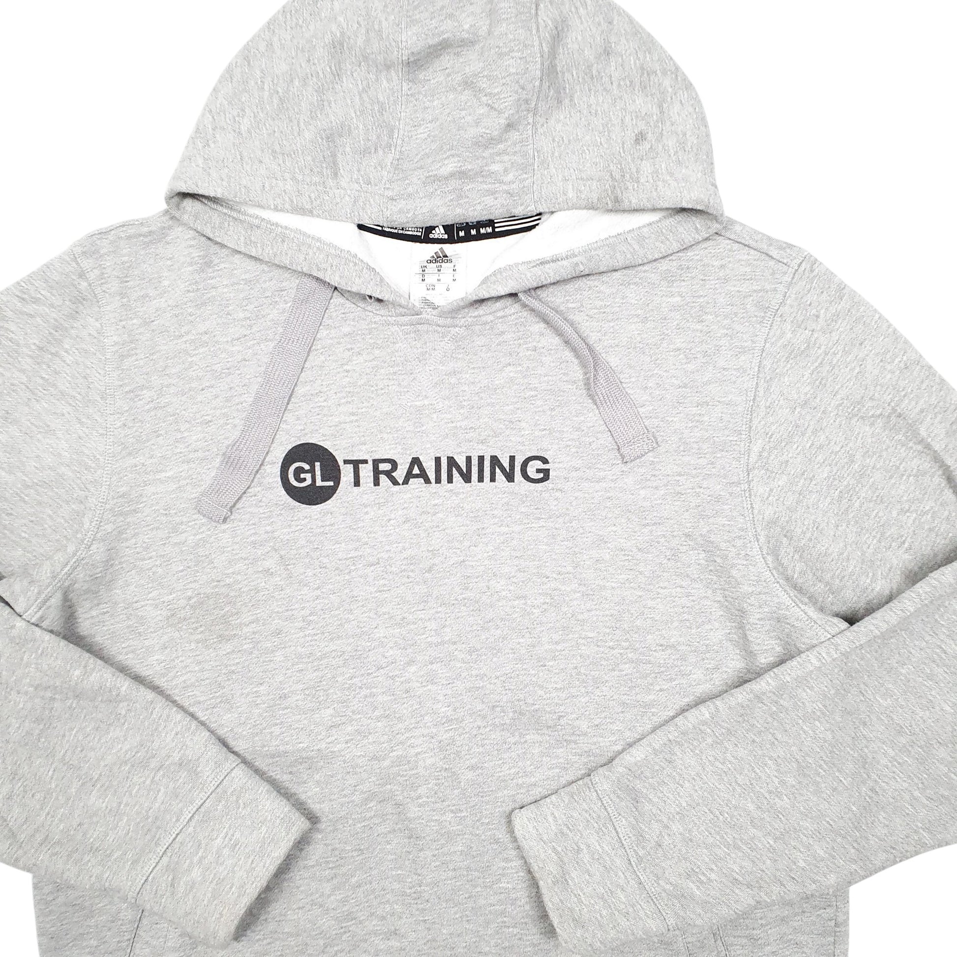 Mens Grey Adidas GL Training Gym Workout Hoodie Jumper