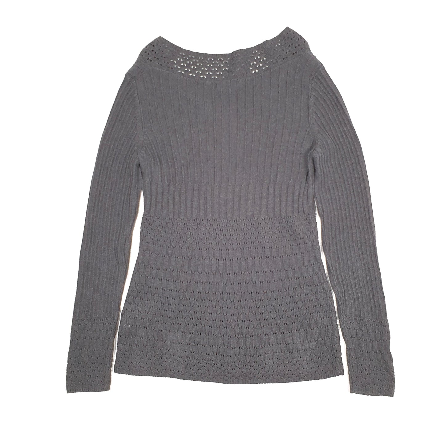 Womens Grey Calvin Klein Knit Blouse V Neck Jumper