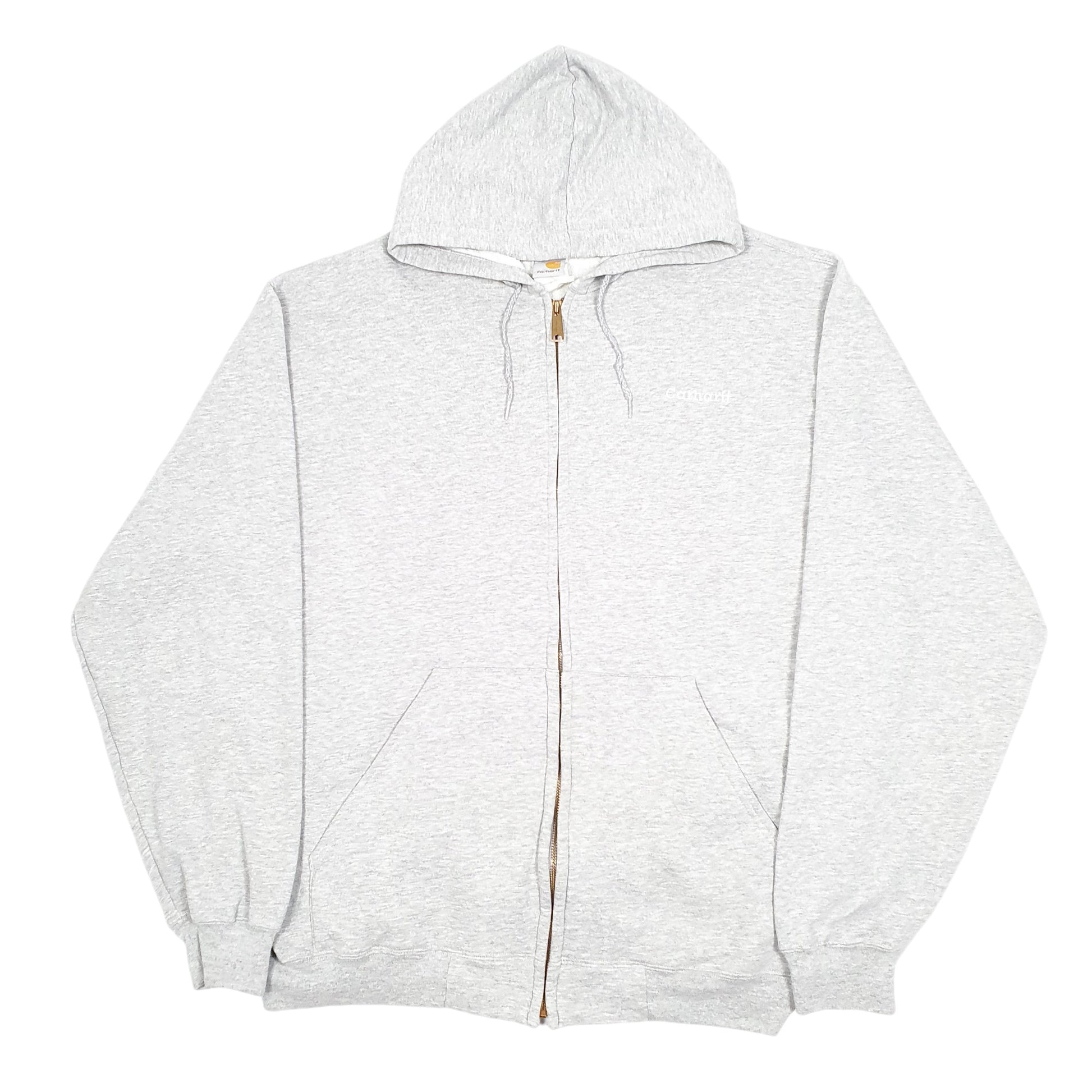 Mens Grey Carhartt Workwear Hoodie K122 Tall Full Zip Jumper