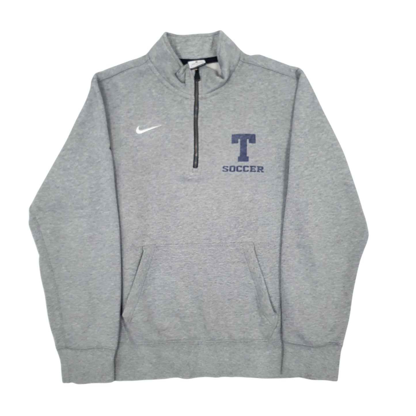 Mens Grey Nike T Soccer Quarter Zip Jumper