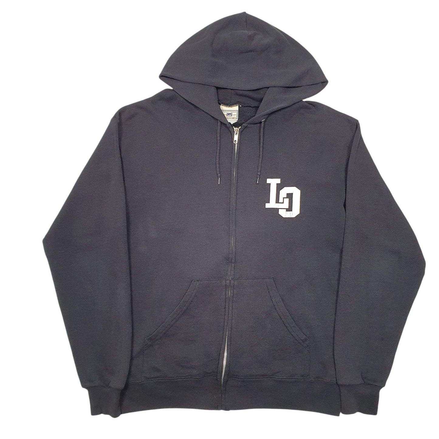 Mens Black Lee Hoodie Vintage Heavyweight LO Dragons Full Zip Jumper